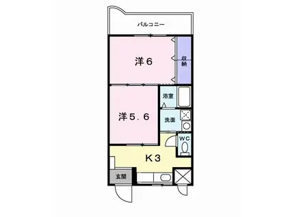 ラフィネ21(2K/3階)の間取り写真