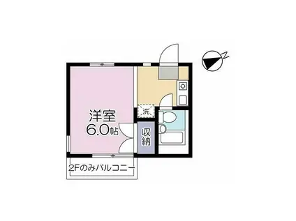 グランデュール池尻(1K/1階)の間取り写真