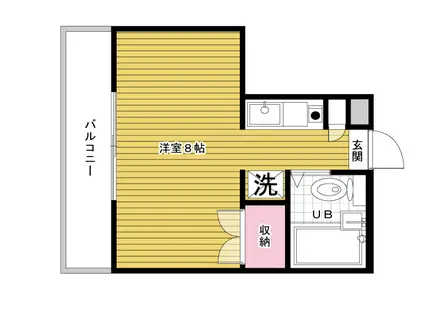 ベルハウス(ワンルーム/1階)の間取り写真