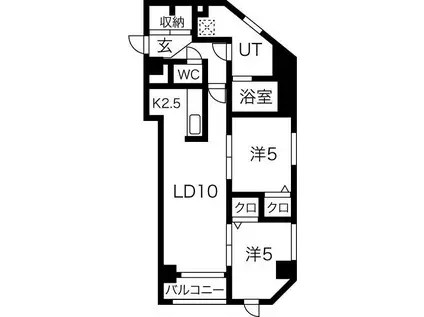 フランセレジデンシアリシェス南麻生(2LDK/2階)の間取り写真
