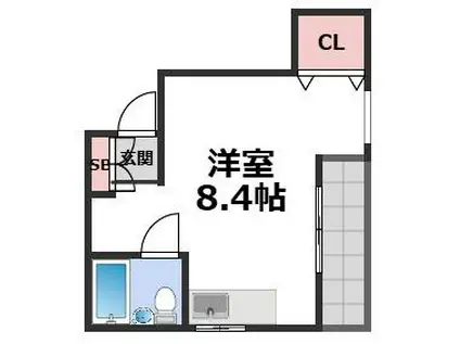 土井マンション(ワンルーム/2階)の間取り写真