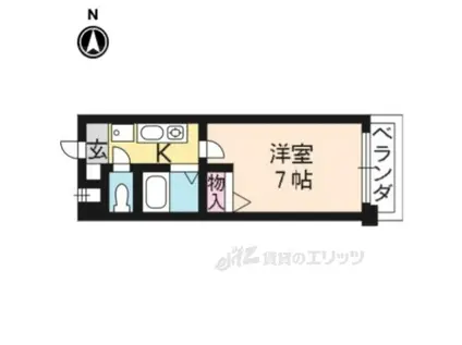 サンパレス紫野(1K/4階)の間取り写真