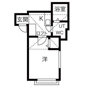 アランチェート矢田(1K/1階)の間取り写真