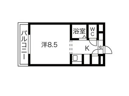 グランドハイネス御成(1K/5階)の間取り写真