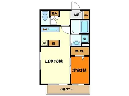 LIRA CUORE(1LDK/3階)の間取り写真