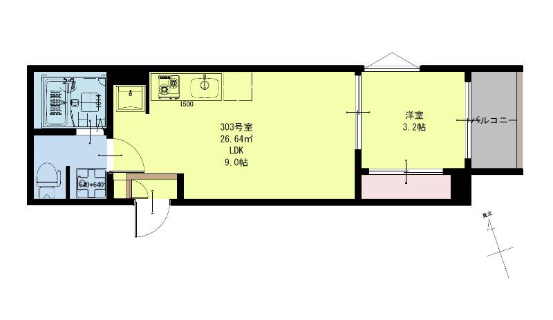 REGALEST ADVANCE 太子堂駅(1LDK/3階)の間取り写真