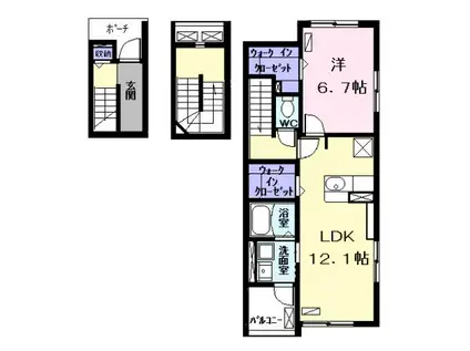 S・S フローラセゾン II(1LDK/3階)の間取り写真