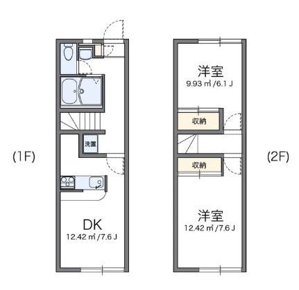 レオパレスパークサイド・M(2DK/1階)の間取り写真