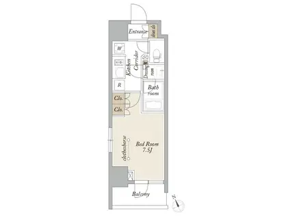 プライマル浅草言問通(1K/3階)の間取り写真