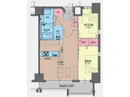 ピュアライフ金田(2LDK/4階)の間取り写真