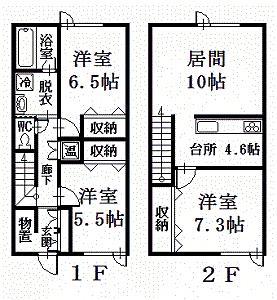 W.M.S(3LDK/1階)の間取り写真