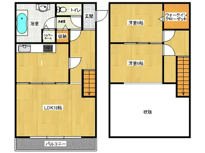 アーク・ティーズ(2LDK/2階)の間取り写真