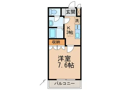 コンフォルト(1K/2階)の間取り写真