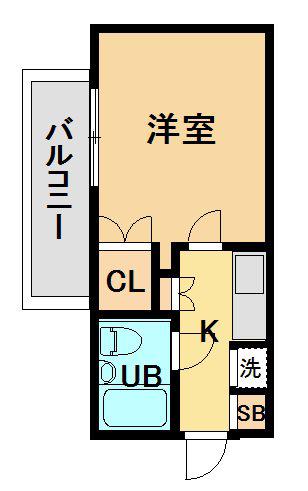 ユースピア本厚木(1K/1階)の間取り写真