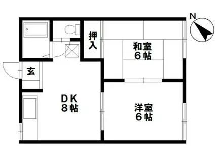 エミネントハイツ(2DK/1階)の間取り写真