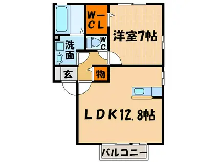 ウィルコート(1LDK/2階)の間取り写真