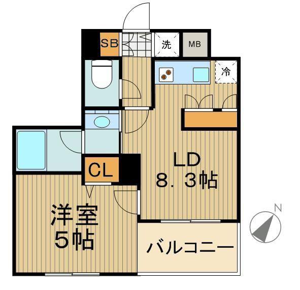 レジディア新川II(1DK/7階)の間取り写真