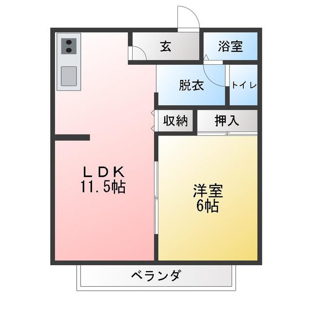 エトワール比奈(1LDK/1階)の間取り写真