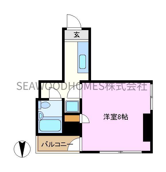 エレガンス金沢文庫(1K/3階)の間取り写真