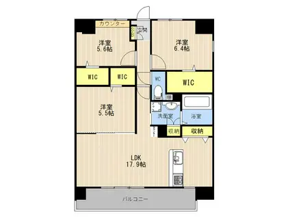 LIBTH光の森(3LDK/2階)の間取り写真