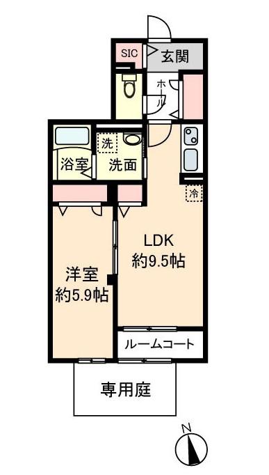 アドバンスグナーデ(1LDK/1階)の間取り写真