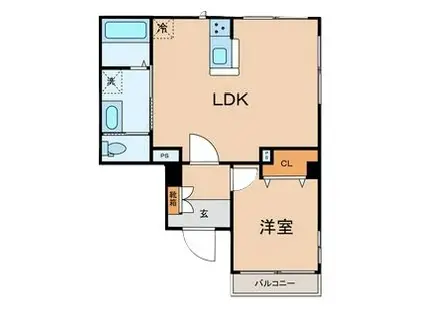 GIUGNO内神田(1LDK/3階)の間取り写真