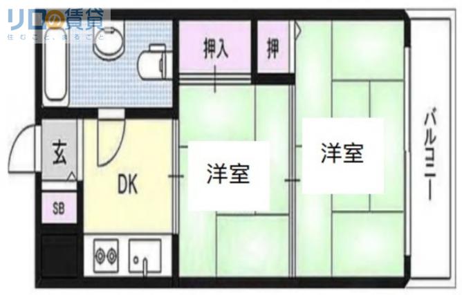 新大阪第一ダイヤモンドマンション(2K/6階)の間取り写真
