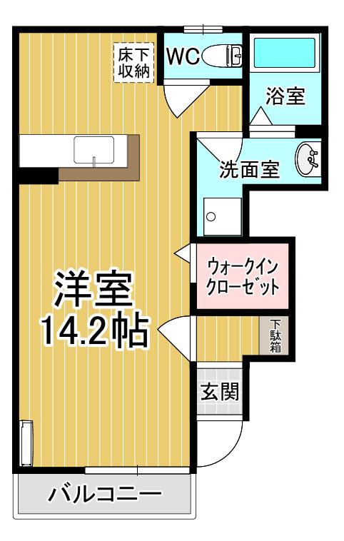 フェアリー(ワンルーム/1階)の間取り写真