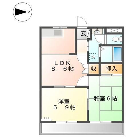 SJルミナス(2DK/2階)の間取り写真