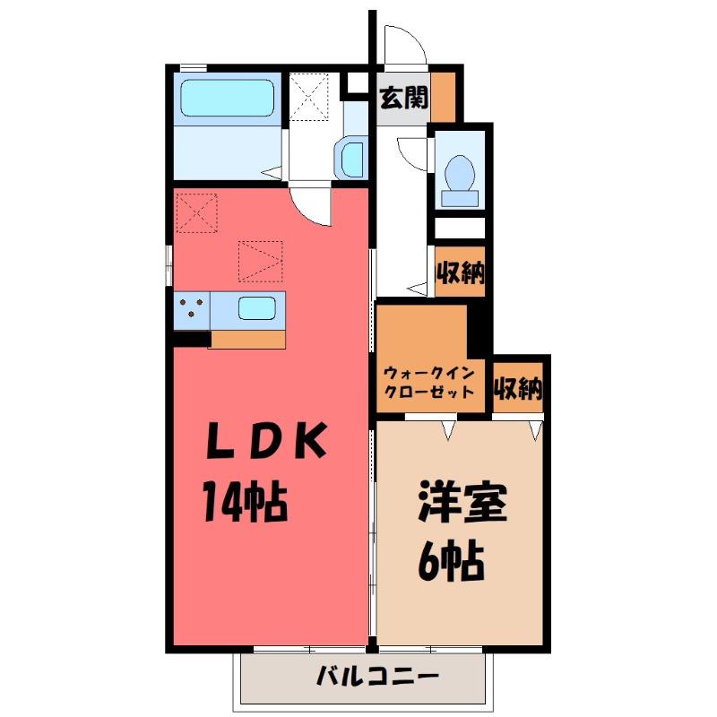 ラ・ピーノ 7(1LDK/1階)の間取り写真