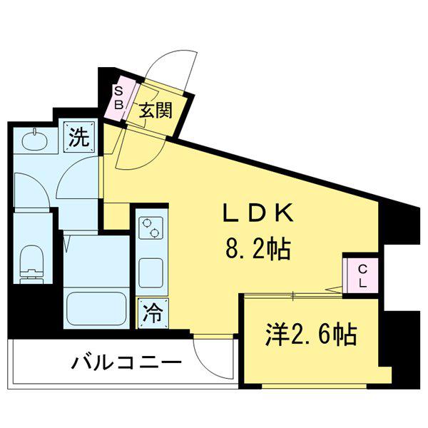 LUMIEC NEGISHI(1LDK/7階)の間取り写真
