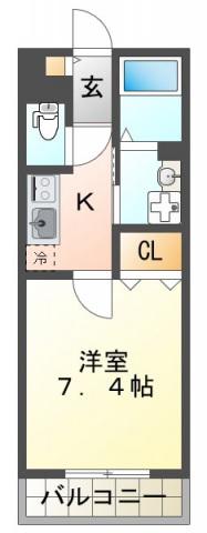 サンシャリテ西緑丘(1K/1階)の間取り写真