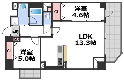 フォレスタ櫻(1SLDK/5階)の間取り写真