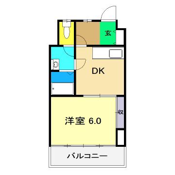 住友ハイツ(1DK/7階)の間取り写真