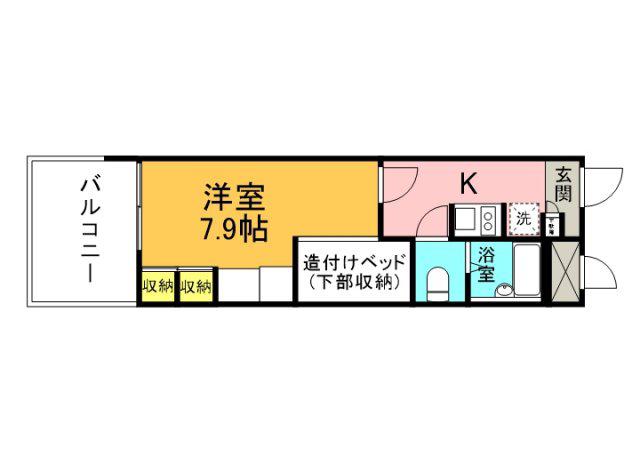 レオパレス国泰寺(1K/4階)の間取り写真