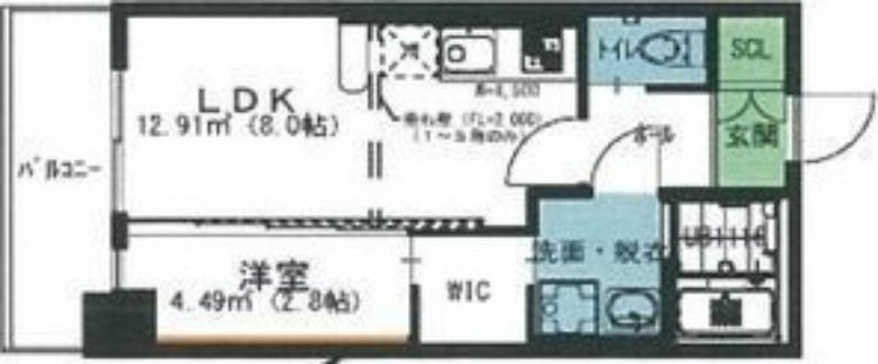 オリス丸の内(1LDK/3階)の間取り写真