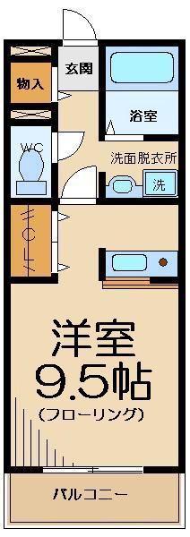 ビューグレース(ワンルーム/3階)の間取り写真