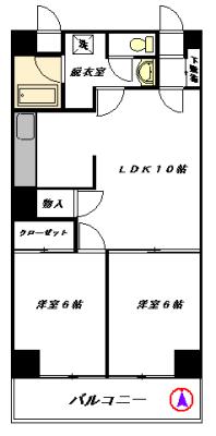 メゾンエル桜新町(2LDK/4階)の間取り写真