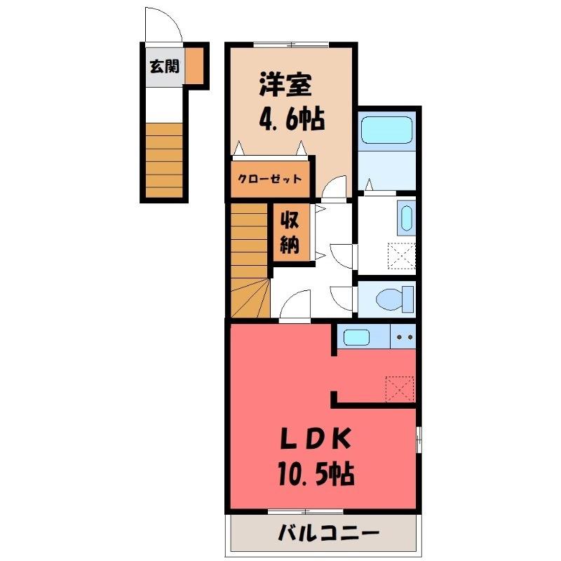 アンダンテ(1LDK/2階)の間取り写真