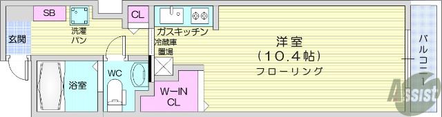 コンフォートEXE連坊ステーション(ワンルーム/7階)の間取り写真