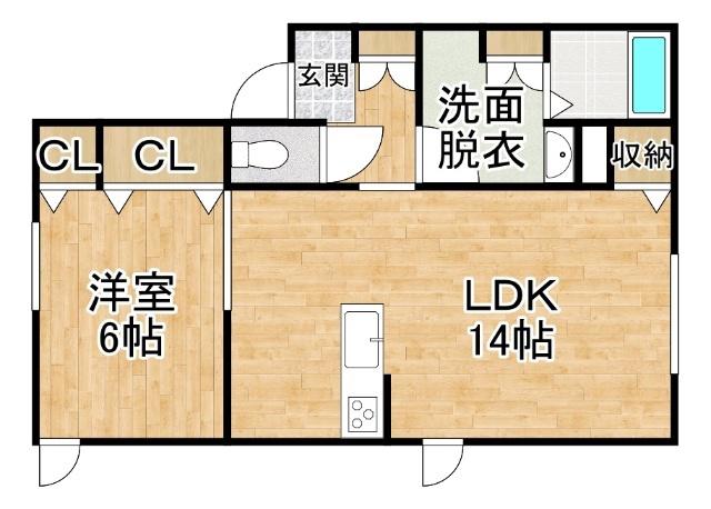 エトワールシリウス(1LDK/1階)の間取り写真