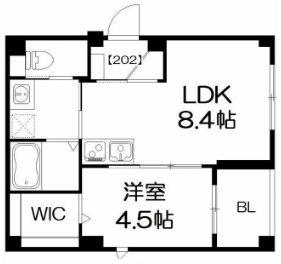 テイーダソレイユ(1LDK/2階)の間取り写真