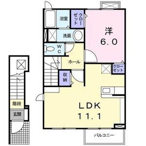 デイジー(1LDK/2階)の間取り写真