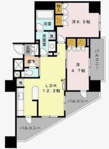 Dクラディア亀戸ブリエア(2LDK/2階)の間取り写真