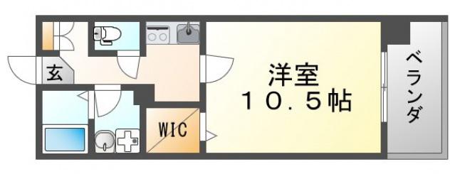 TMK江坂(1K/6階)の間取り写真