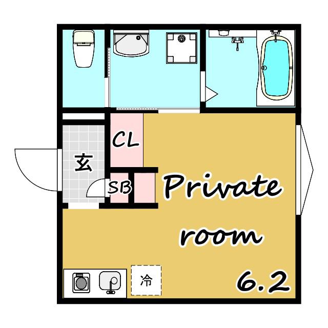 BONECA岩槻(ワンルーム/3階)の間取り写真