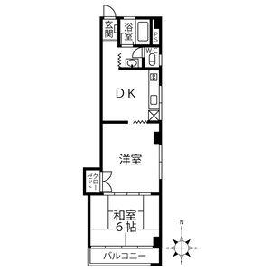 小松ハウス(1LDK/3階)の間取り写真