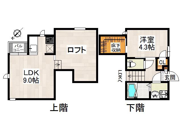 シービー南柏フロスト(1LDK/2階)の間取り写真