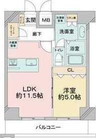 DIMUS新大阪(1LDK/9階)の間取り写真