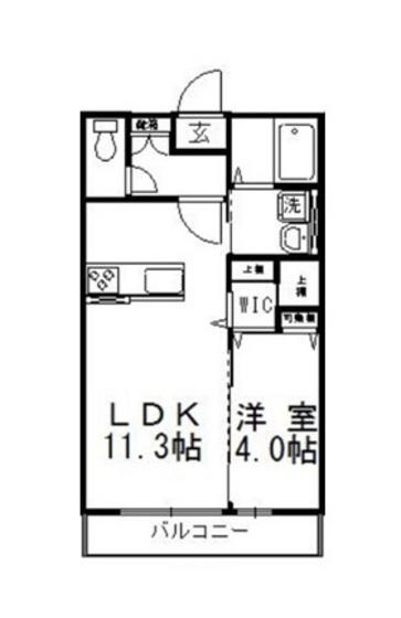アルカ・ソラーレIII(1LDK/1階)の間取り写真